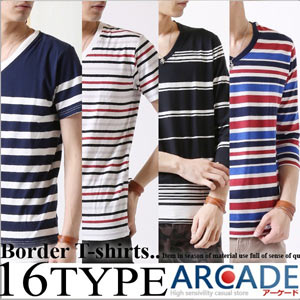 先染めボーダーTシャツ